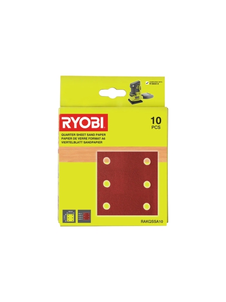 Набор шлифлистов RAKQSSA10 (106х113 мм) Ryobi 5132004448