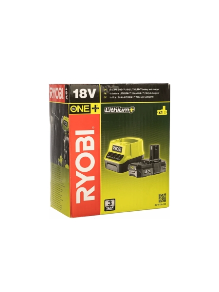 Набор Ryobi ONE+ RC18120-120 5133003368 аккумулятор (18 В; 2.0 А*ч; Li-Ion) и зарядное устройство RC18120