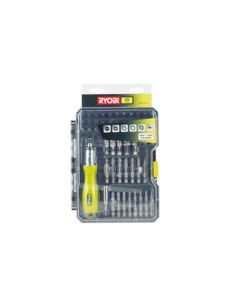 Отвертка с набором бит и торцевых головок 59шт Ryobi RAK59SD 5132002251