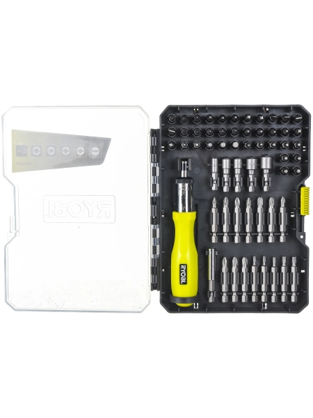 Отвертка с набором бит и торцевых головок 59шт Ryobi RAK59SD 5132002251