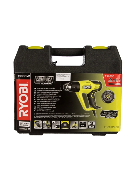 Промышленный фен с LCD дисплеем 2000 Вт Ryobi EHG2020LCD 5133001730