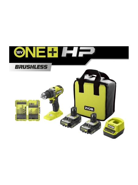 Бесщеточная дрель-шуруповерт Ryobi 18В RDD18C-2C20SA32 5133005624