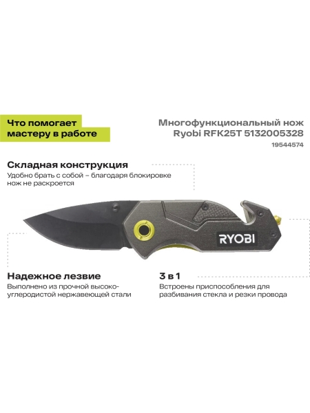 Многофункциональный нож Ryobi RFK25T 5132005328