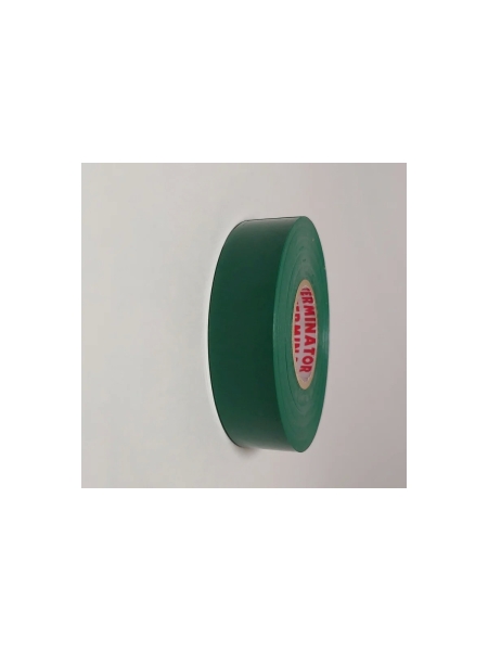 Изолента Terminator Iu1k зеленая, ПВХ, огнеупорная, всепогодная, 0.18 мм, 19 мм, 20 м 2000825