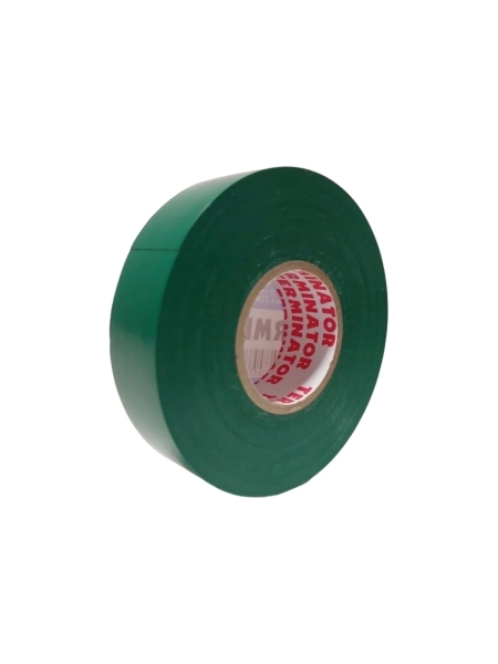 Изолента Terminator Iu1k зеленая, ПВХ, огнеупорная, всепогодная, 0.18 мм, 19 мм, 20 м 2000825