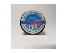 Изолента Terminator Iz 1510fr черная, ПВХ, огнеупорная, 0.13 мм, 15 мм, 10 м 7000001