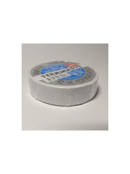 Изолента Terminator Ic6p белая, ПВХ, супер премиум класса, огнеупорная, самозатухающая, всепогодная, 0.18 мм, 19 мм, 20 м 2000257