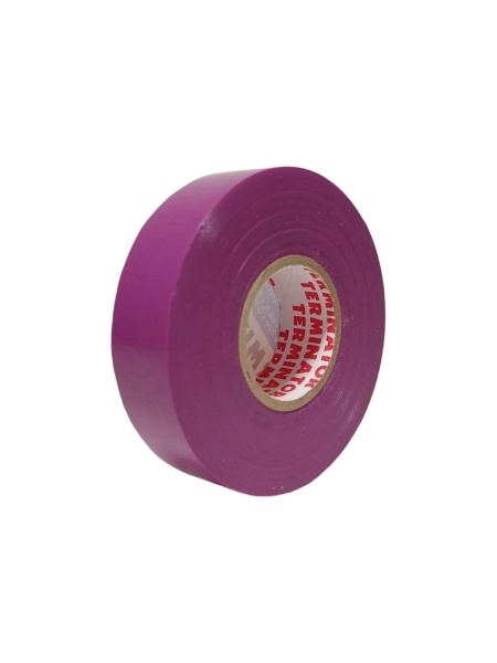 Изолента Terminator Iu1k фиолетовая, ПВХ, огнеупорная, всепогодная, 0.18 мм, 19 мм, 20 м 2000827