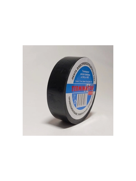 Изолента Terminator Iz 1510fr черная, ПВХ, огнеупорная, 0.13 мм, 15 мм, 10 м 7000001