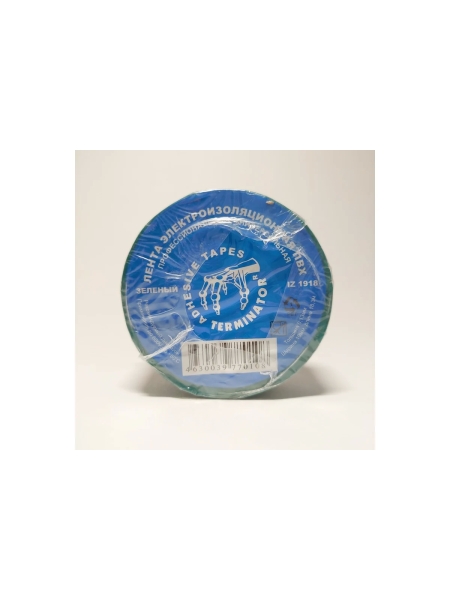 Изолента Terminator Iz 1918g зеленая, ПВХ, 0.13 мм, 19 мм, 18.3 м 2000416