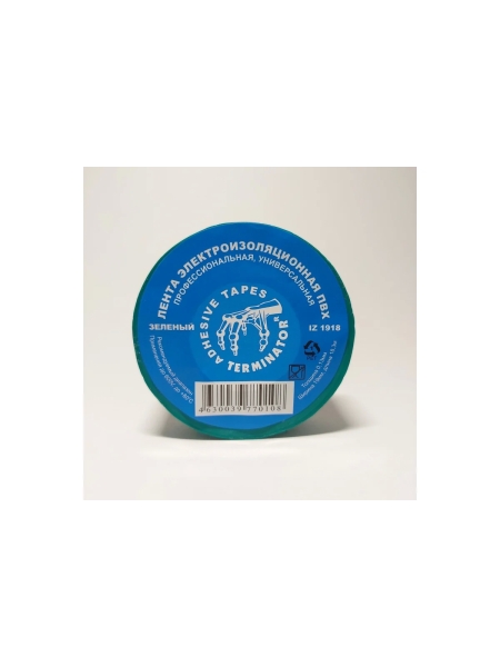 Изолента Terminator Iz 1918g зеленая, ПВХ, 0.13 мм, 19 мм, 18.3 м 2000416