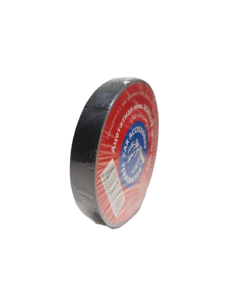 Тканевая ацетатная изолента Terminator Izt 1925 canvas черная, 19мм х 25м, толщина 0,2мм, огнеупорная 20008328