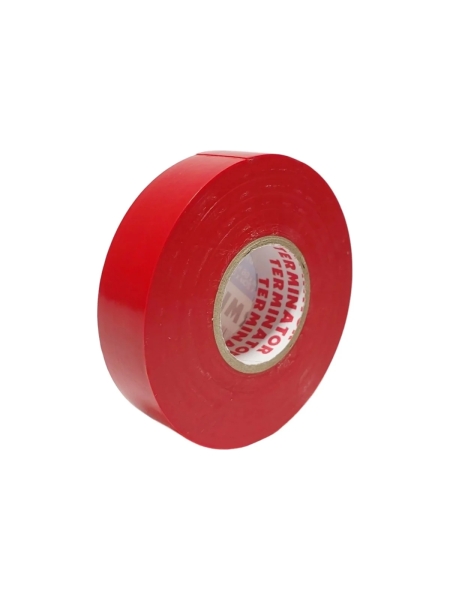 Изолента Terminator Iu1k красная ПВХ, огнеупорная, всепогодная, 0.18 мм, 19 мм, 20 м 2000822