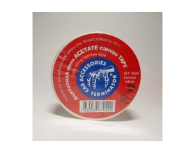 Тканевая ацетатная изолента Terminator Izt 1925 canvas белая, 19мм х 25м, толщина 0,2мм, огнеупорная 20008329