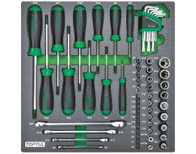 Набор инструментов TOPTUL TORX, 61 предмет в мягком ложементе GEC6102