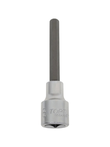 Головка торцевая с шестигранной вставкой HEX 8 мм, L=100 мм, 1/2"DR TOPTUL BCEA1608