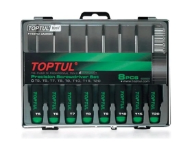 Набор отверток для точных работ TOPTUL TORX T5-T20 8 шт. GAAW0801