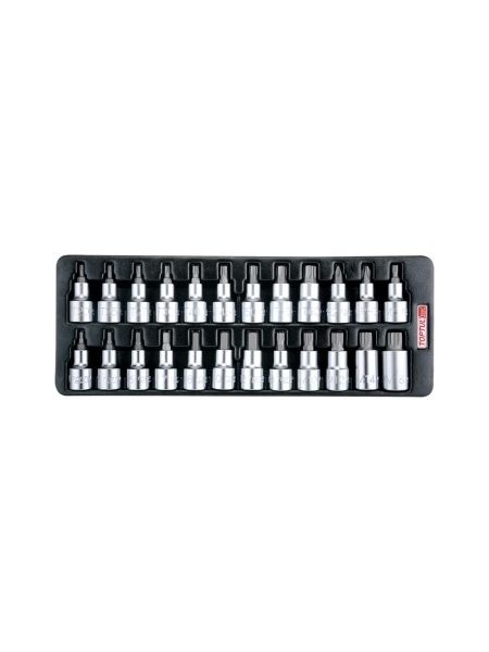 Набор головок торцевых 1/2"DR с насадками Hex, Torx, Spline 24 предмета, в ложементе TOPTUL GAAT2403