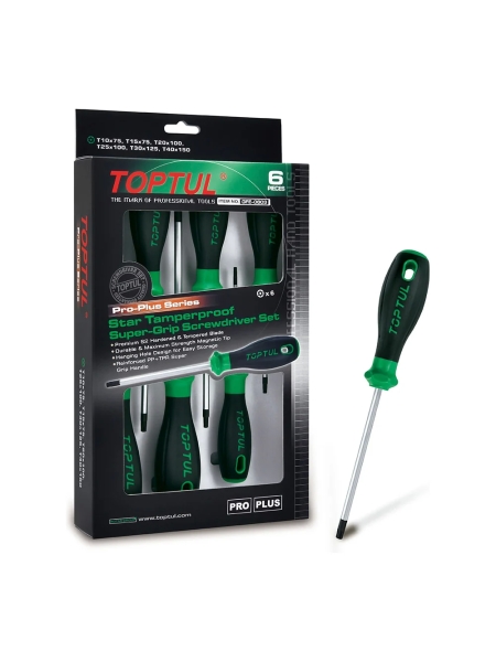Набор отверток TOPTUL TORX с отверстием T10-T40 серии Pro-Plus, 6 предметов в картоне GFE-0603