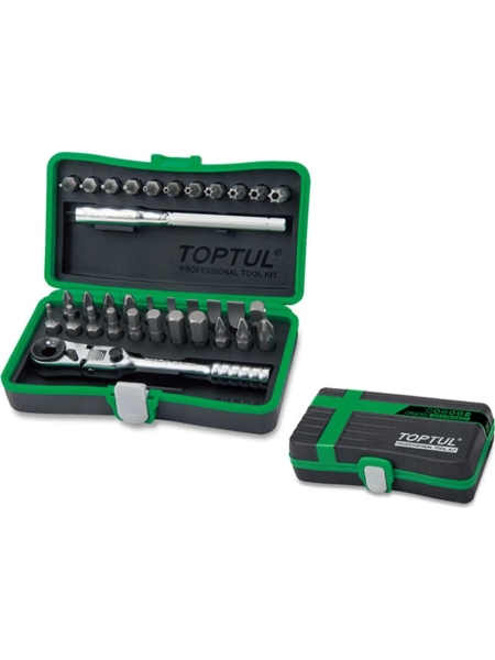 Набор головок TOPTUL MINI 1/4" 6 гранные, 34 предмета GADW3401