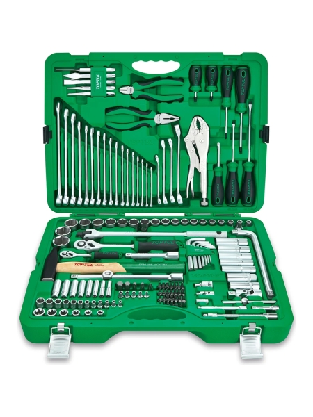 Набор инструментов TOPTUL в чемодане, 1/4" и 1/2" 6-гр. 150 предметов, GCAI150R