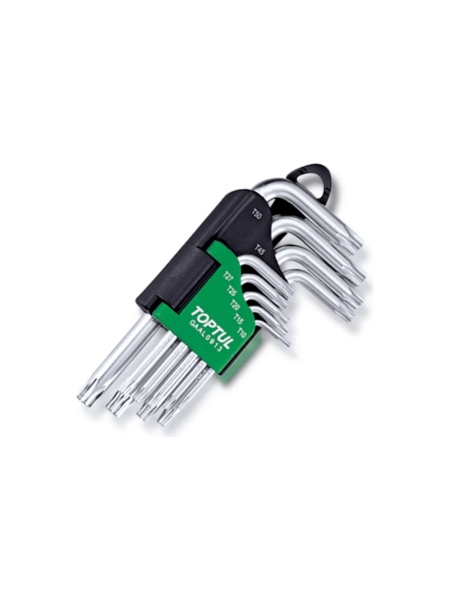 Набор коротких Г-образных ключей TOPTUL Torx T10-T50, 9 предметов GAAL0913