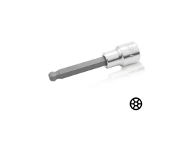 Головка торцевая с шестигранной вставкой, с шаром HEX 8 мм, L=100 мм, 1/2"DR TOPTUL BCPA1608