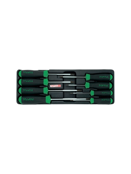 Набор отверток TOPTUL TORX T9-T40 с отверстием 8 предметов, в ложементе GAAT0807
