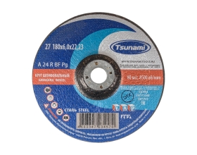 Круг зачистной по металлу (180х6х22 мм, A 24 R BF L) Tsunami D16112718062100