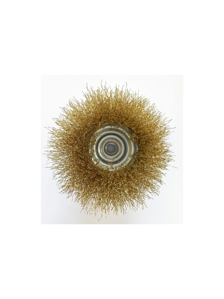 Щетка чашка Tsunami 75 мм, M14, проволока витая латунированная T61100750102022