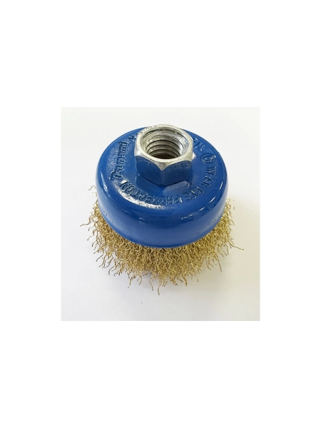 Щетка чашка Tsunami 75 мм, M14, проволока витая латунированная T61100750102022