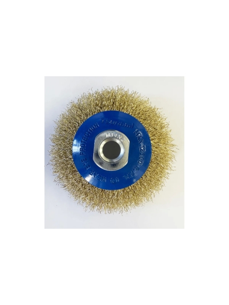 Щетка дисковая тарелка Tsunami 100 мм, M14, проволока витая латунированная T61101000302021