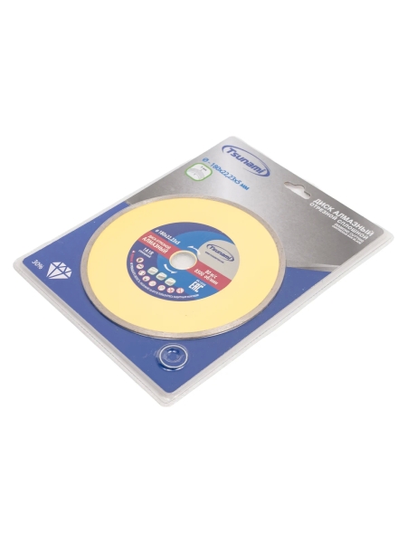 Диск алмазный сплошной по керамике 180x22.23x5 мм, мокрый рез Tsunami DD0010180022005