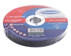 Круг отрезной металл + нерж. сталь Tsunami PROFESSIONAL 41 115x1.0x22 мм, WA 60 T BF 80 D16170115102200