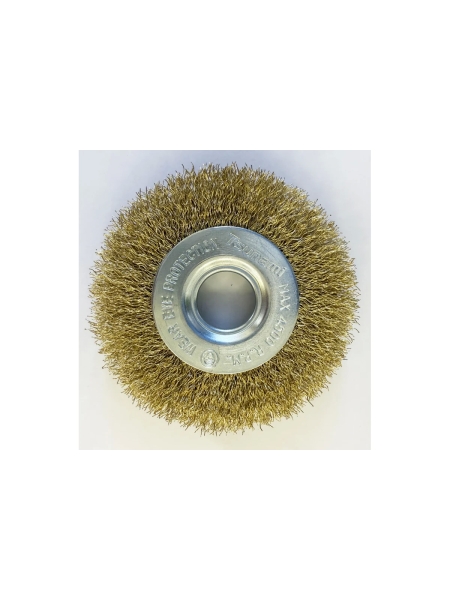 Щетка дисковая плоская Tsunami 125 мм, посадка 22.2 мм, проволока витая латунированная T61101250401021