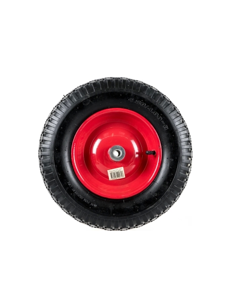 Колесо пневматическое 4.00-8 (390 мм; втулка 107 мм; подшипник 15 мм) для тачек WB 121S, WB 180S Tsunami D0KB8A4AIR40001