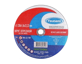 Диск отрезной 41 230x1.8x22 мм, wa 46 t bf 80 металл + нерж. сталь PROFESSIONAL Tsunami D16170230182200