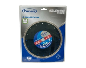 Диск алмазный по керамограниту 230x2.5x22.23x10 мм, тонкий, горячего прессования Tsunami DD0020230022005