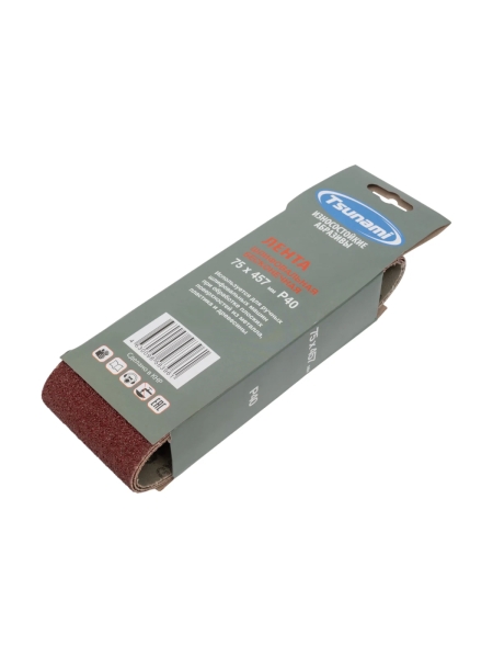 Лента шлифовальная 75x457 мм, А40 (14А 40/Р40), 3 шт Tsunami D761A0754570040