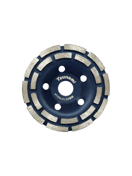 Чашка алмазная по бетону двухрядная, 125x22.23 мм Tsunami DD0101125022000