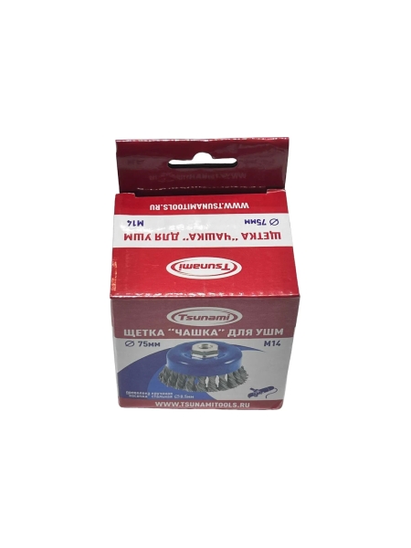 Щетка чашка Tsunami 75 мм, M14, проволока крученая стальная T61100750102012