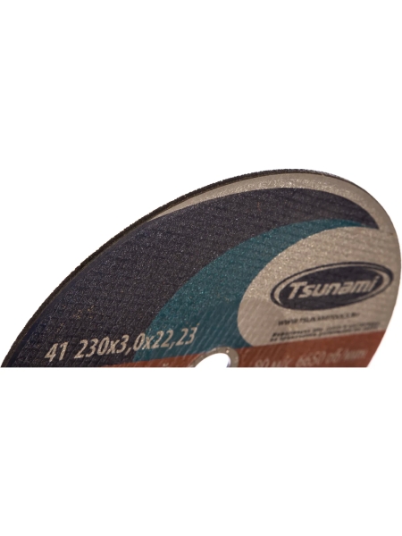 Круг отрезной по металлу (230х3,0х22 мм, A 24 R/S BF) Tsunami D16102303022000