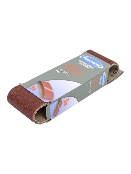 Лента шлифовальная 75x533 мм, А40 (14А 40/Р40), 3 шт Tsunami D761A0755330040