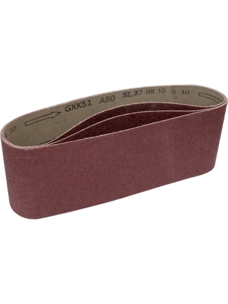 Лента шлифовальная 100x610 мм, А80 (14А 20/Р80), 3 шт Tsunami D761A1006100080