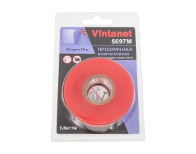 Двусторонняя лента на ПЭТ основе VINTANET 5697М, прозрачная, влагостойкая, 15 мм, 10 м 5697M 15MMX10M