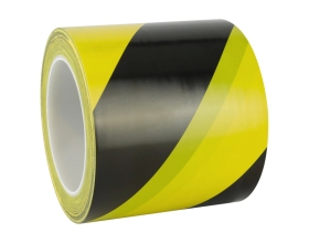 Лента односторонняя ПВХ для разметки Vintanet 911 черно-желтая, 190 мкм, 100мм х 33м 911YBL 100MMХ33M