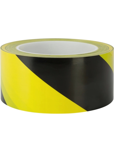 Лента односторонняя ПВХ для разметки Vintanet 911 черно-желтая, 190 мкм, 50мм х 33м 911YBL 50MMХ33M