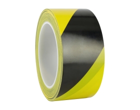 Лента односторонняя ПВХ для разметки Vintanet 911 черно-желтая, 190 мкм, 50мм х 33м 911YBL 50MMХ33M