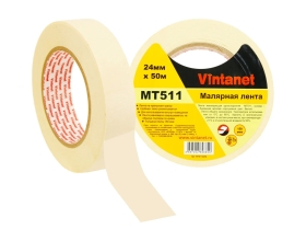 Малярная лента Vintanet 80С, MT511, 150 мкм, 24мм х 50м MT5112450