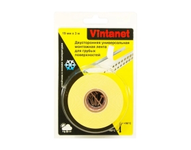 Двусторонняя универсальная монтажная лента для грубых поверхностей VINTANET VN115, 19 мм х 3 м VN115193